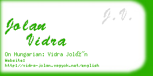 jolan vidra business card